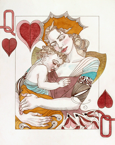 Queen of Hearts as Mother with her Child